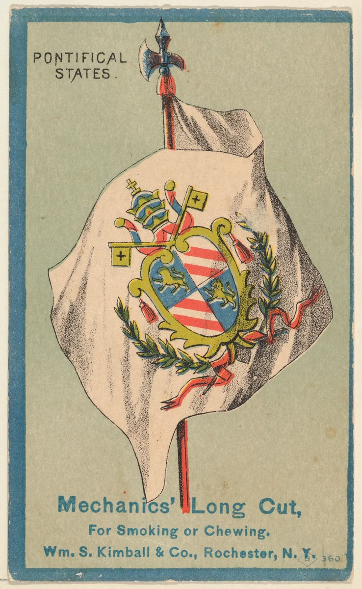 Pontifical States, from the National Flags series (N195) issued by Wm. S. Kimball & Co. by William S. Kimball & Company, print, 1891