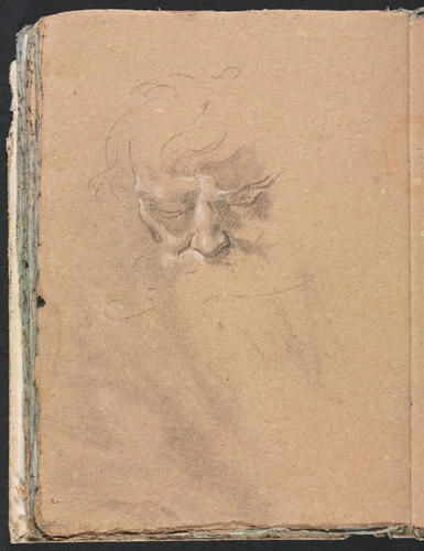 Verona Sketchbook: Male head (page 80) by Francesco Lorenzi, book, 1760