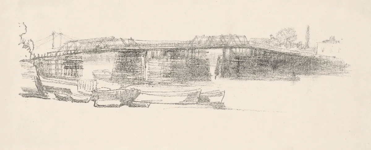 Old Battersea Bridge, No. 2 by James McNeill Whistler, print, 1878