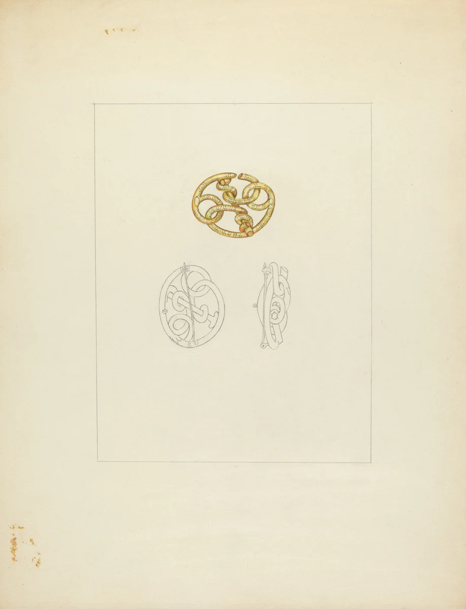 Gold Brooch by Isidore Steinberg, index of american design, 1940