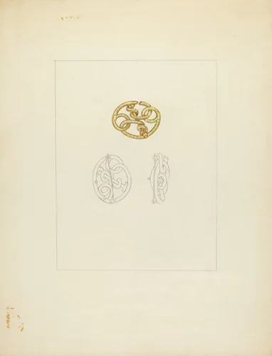 Gold Brooch by Isidore Steinberg, index of american design, 1940