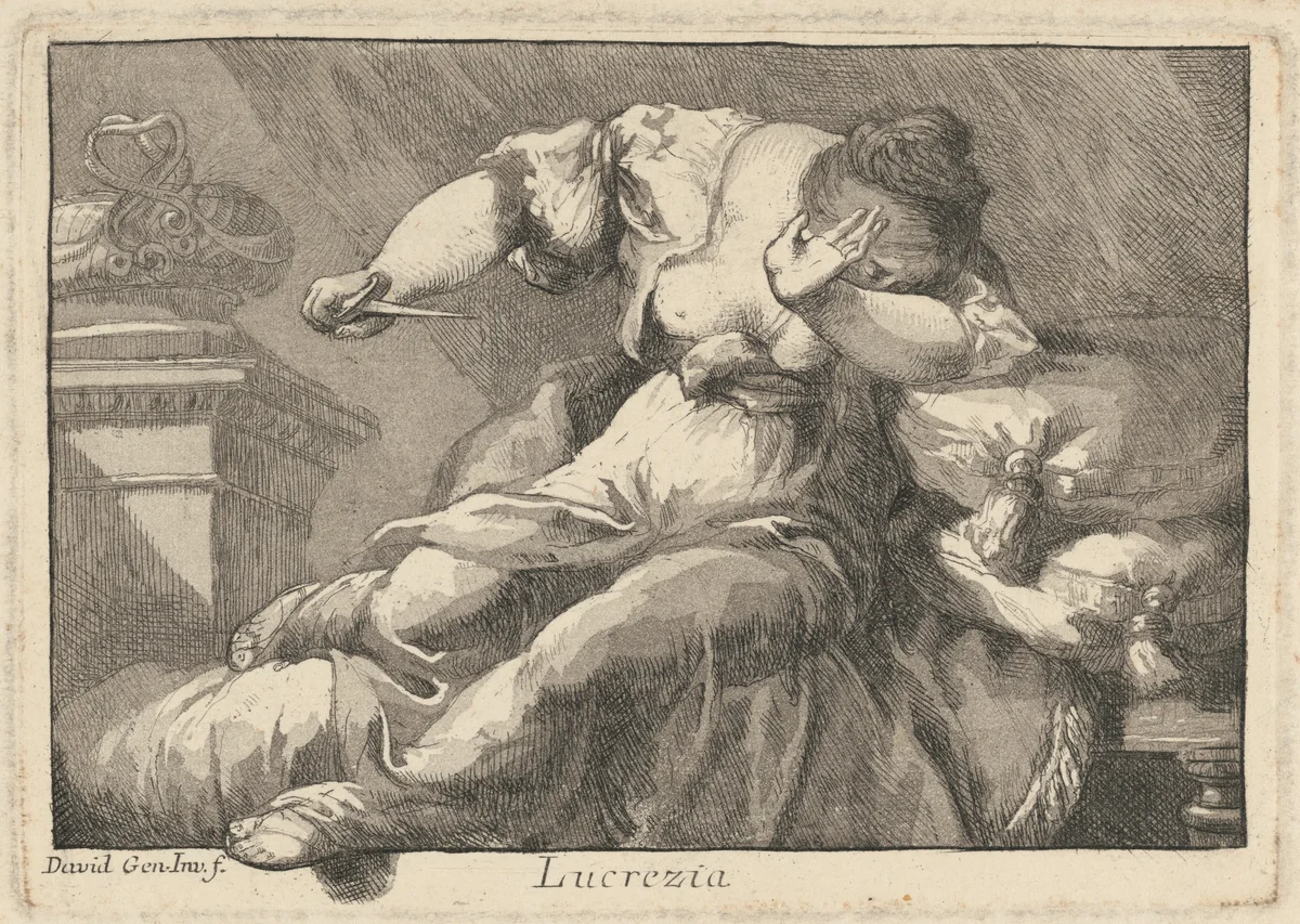 Lucretia by Giovanni David, print, 1770-1780