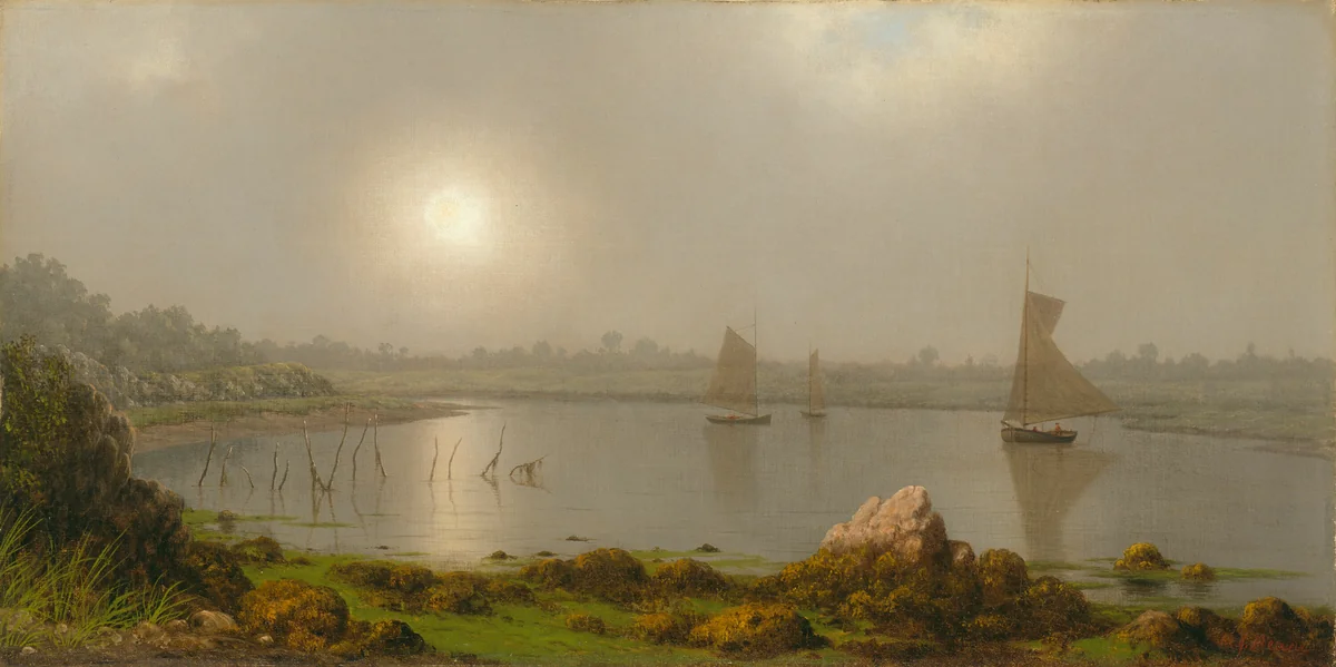 York Harbor, Coast of Maine by Martin Johnson Heade, painting, 1877