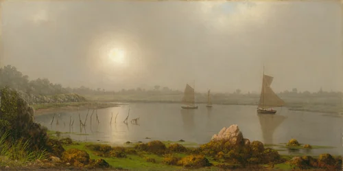 York Harbor, Coast of Maine by Martin Johnson Heade, painting, 1877