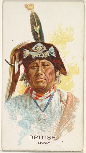 British, Ioway, from the American Indian Chiefs series (N2) for Allen & Ginter Cigarettes Brands by Allen & Ginter, print, 1888
