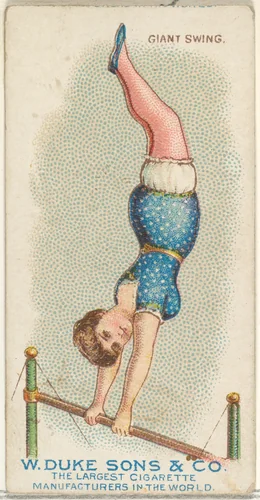 Giant Swing, from the Gymnastic Exercises series (N77) for Duke brand cigarettes by W. Duke, Sons & Co., print, 1887