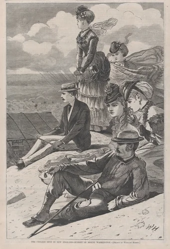 The Coolest Spot in New England – Summit of Mount Washington Homer (from "Harper's Bazar," Vol. III) by Winslow Homer, print, 1870