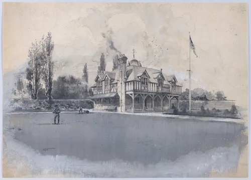 The Athletic Club at Bowling Green by Harry Fenn, drawing, 1895-1905