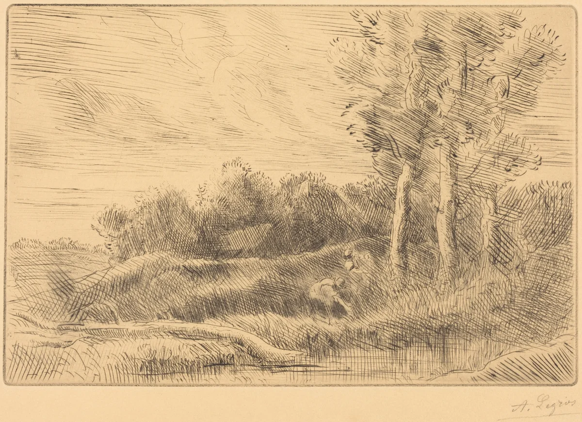 The House of the Well (La maison du puits) by Alphonse Legros, print, 1837-1911