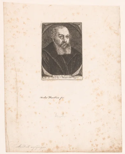 Portret van Sebald Heyden by Nicolaus Häublin, print, 1650-1685