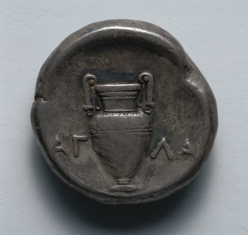 Stater: Volute Krater, within incuse circle (reverse) by Unknown, metalwork, -379--338