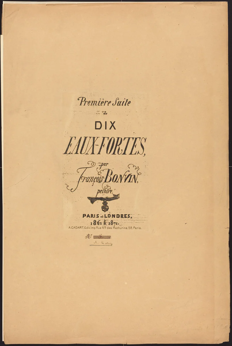 Première Suite de dix eaux-fortes by François Bonvin, portfolio, 1861-1871