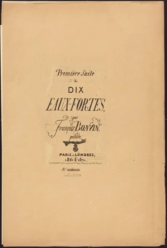 Première Suite de dix eaux-fortes by François Bonvin, portfolio, 1861-1871