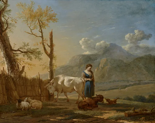 Landscape with a Shepherdess by Karel Dujardin, painting