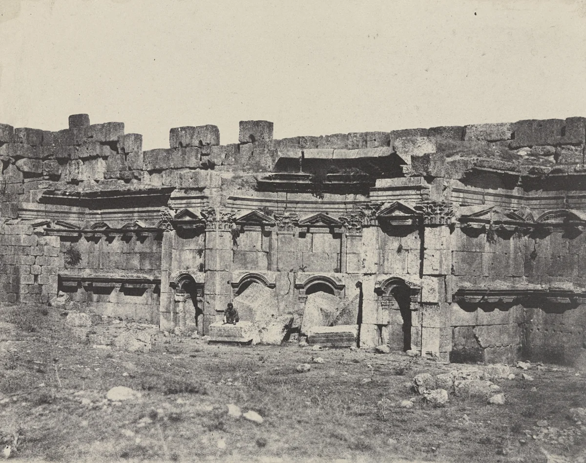 Baalbeck, Intérieur de L'enceinte des Temples du Soleil et de Jupiter by Maxime Du Camp, photograph, 1849