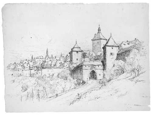 Sketch of a Town in Germany by Andrew Fisher Bunner, artwork, 1841-1897