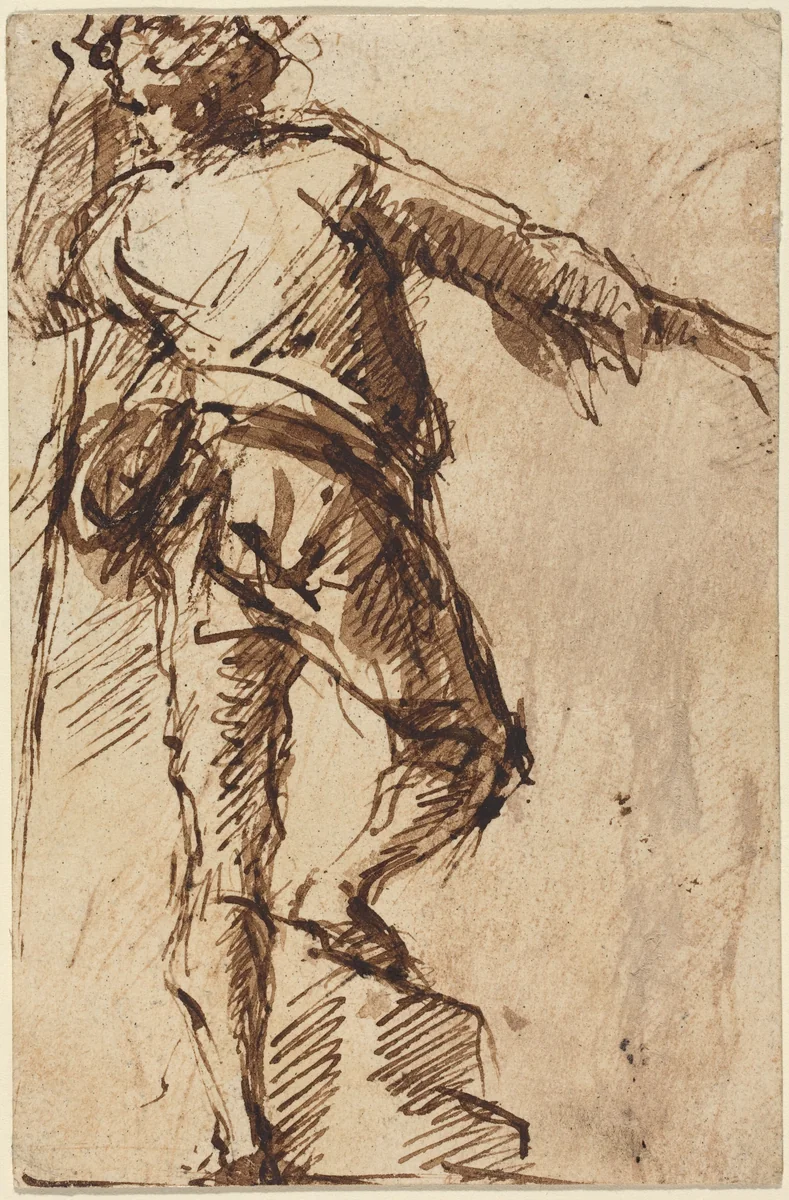 A Young Man with a Staff by Giovanni Battista Piranesi, drawing, 1765