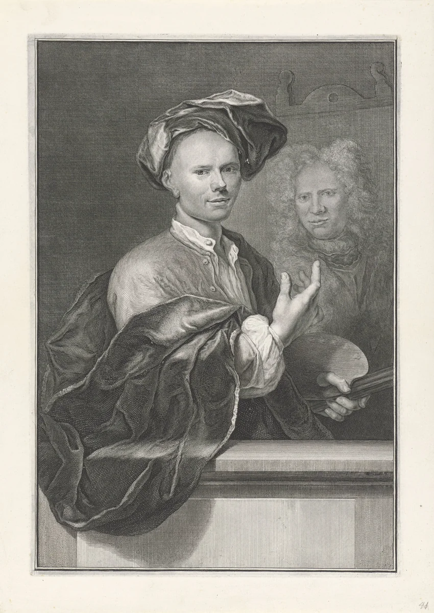 Portret van Jan Maurits Quinkhard by Isaac Ledeboer, print, 1702-1749