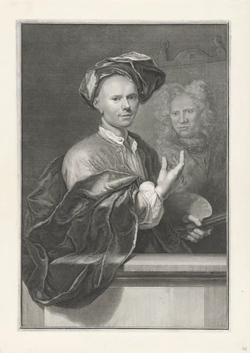 Portret van Jan Maurits Quinkhard by Isaac Ledeboer, print, 1702-1749