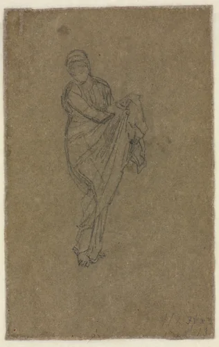 Standing Woman Holding Up Her Dress (verso) by James McNeill Whistler, drawing, 1867-1877