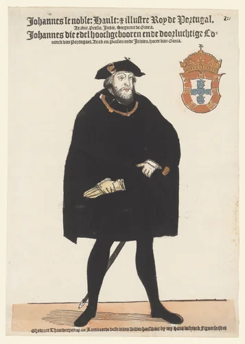 Portret van Johannes III van Portugal by Hans Liefrinck, print, 1539-1557
