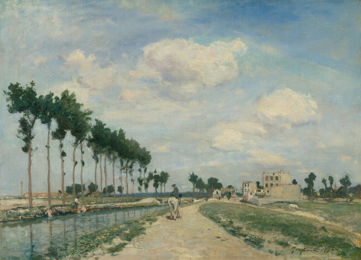 The Towpath by Johan Barthold Jongkind, painting, 1864