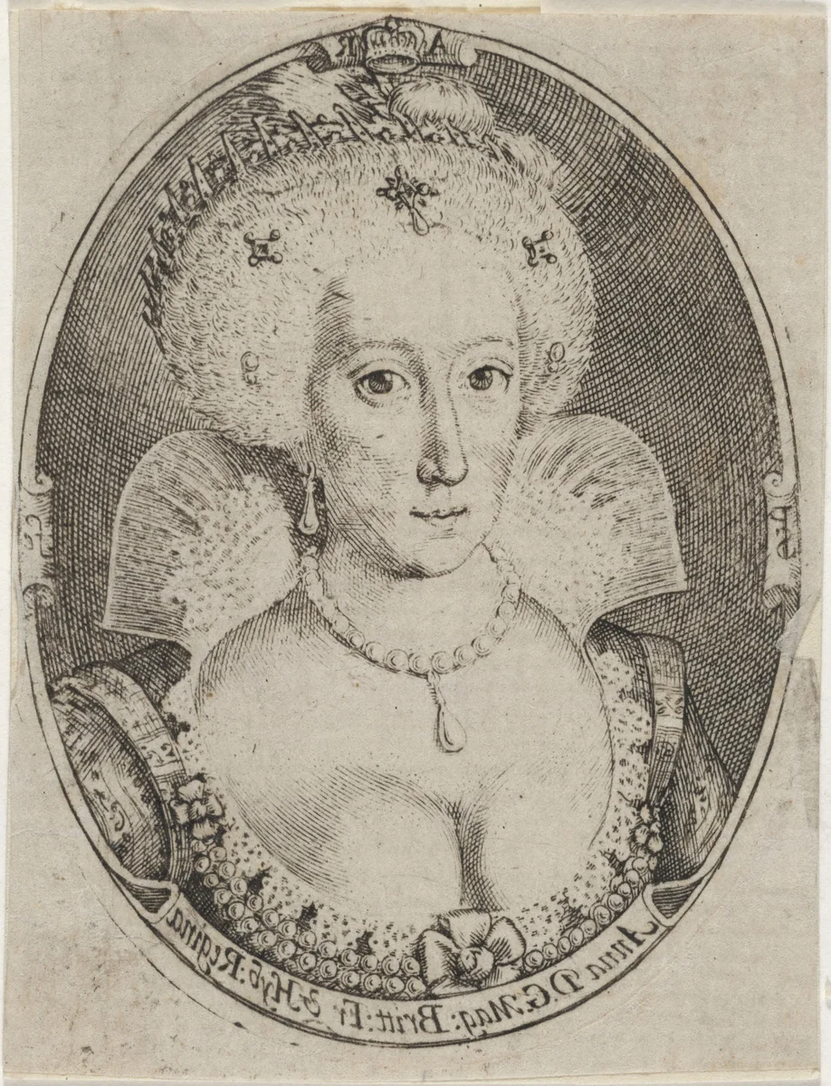 Anne of Denmark by Simon van de Passe, print, 1595-1647