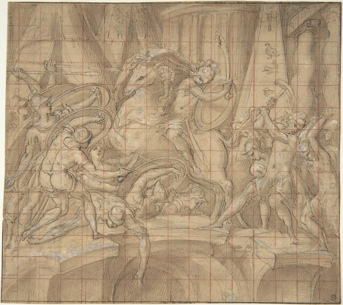 Battle Scene by anonymous, drawing, 1500-1600