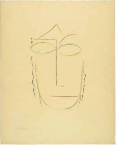 Head II (Kopf II) from the portfolio Heads (Köpfe) by Alexei Jawlensky, print, 1922