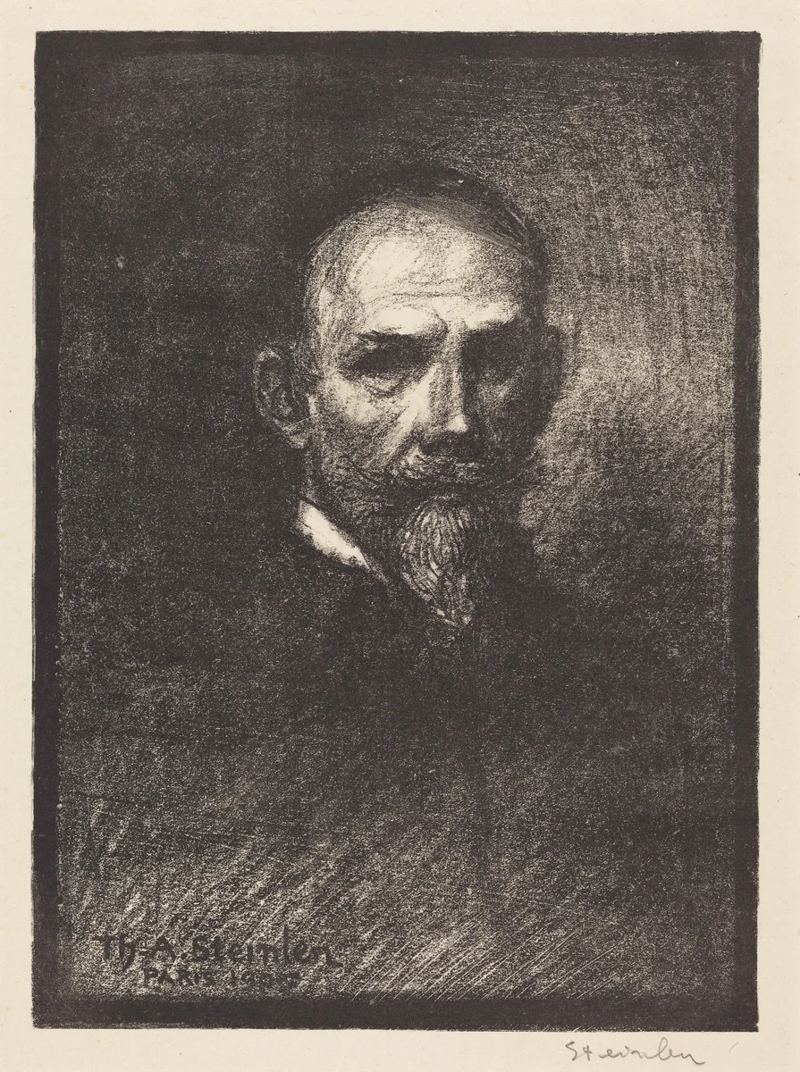 Self-Portrait (Steinlen de face, tete droite) by Théophile Alexandre Steinlen, print, 1905