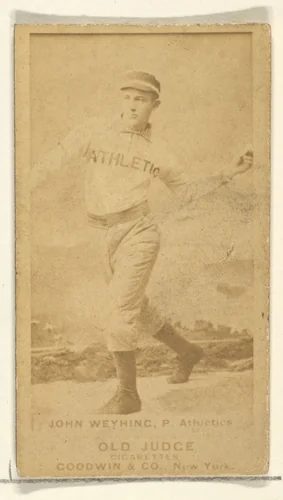 John Weyhing, Pitcher, Philadelphia Athletics, from the Old Judge series (N172) for Old Judge Cigarettes by Goodwin & Company, photograph, 1887-1890