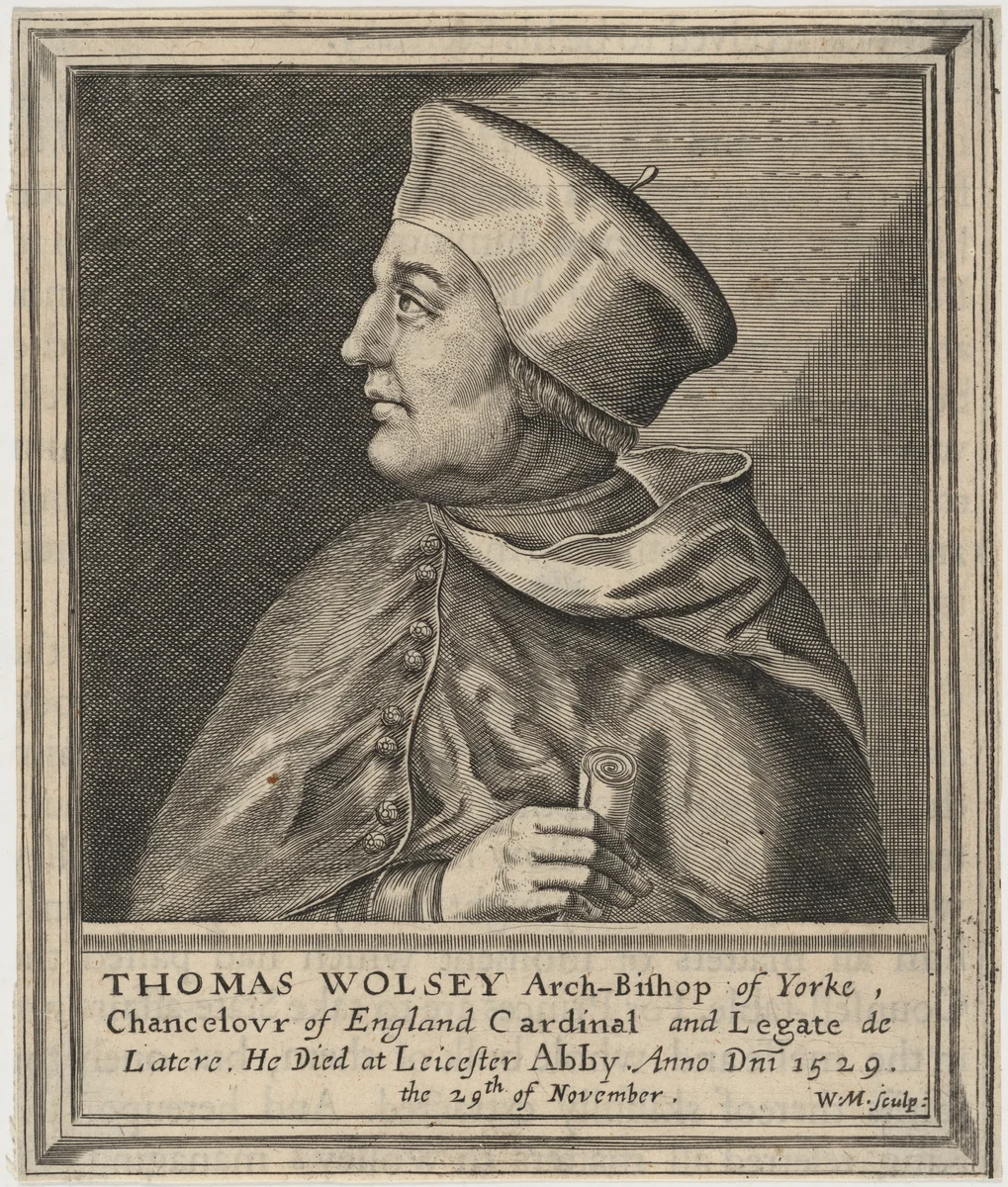 Thomas Wolsey, Cardinal, Archibishop of York by William Marshall, print, 1642