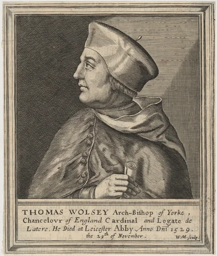 Thomas Wolsey, Cardinal, Archibishop of York by William Marshall, print, 1642