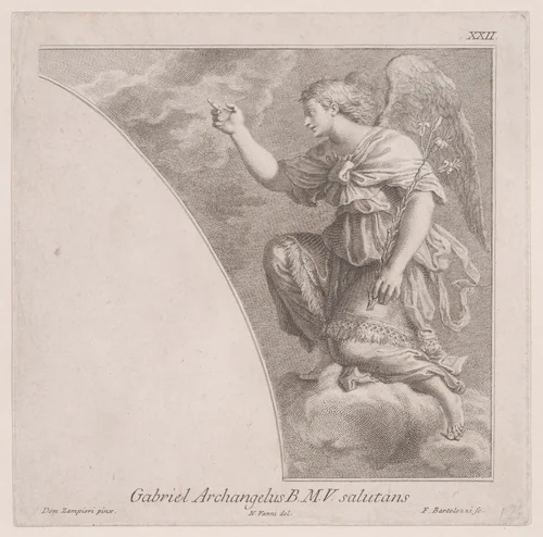 The Archangel Gabriel by Francesco Bartolozzi, print, 1762