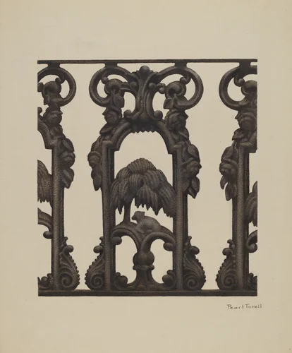 Cast Iron Fence by Pearl Torell, index of american design, 1939