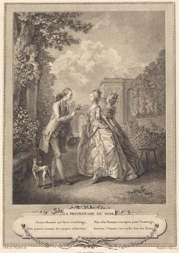La promenade du soir by Francois-Robert Ingouf; Sigmund Freudenberger, print, 1747-1812