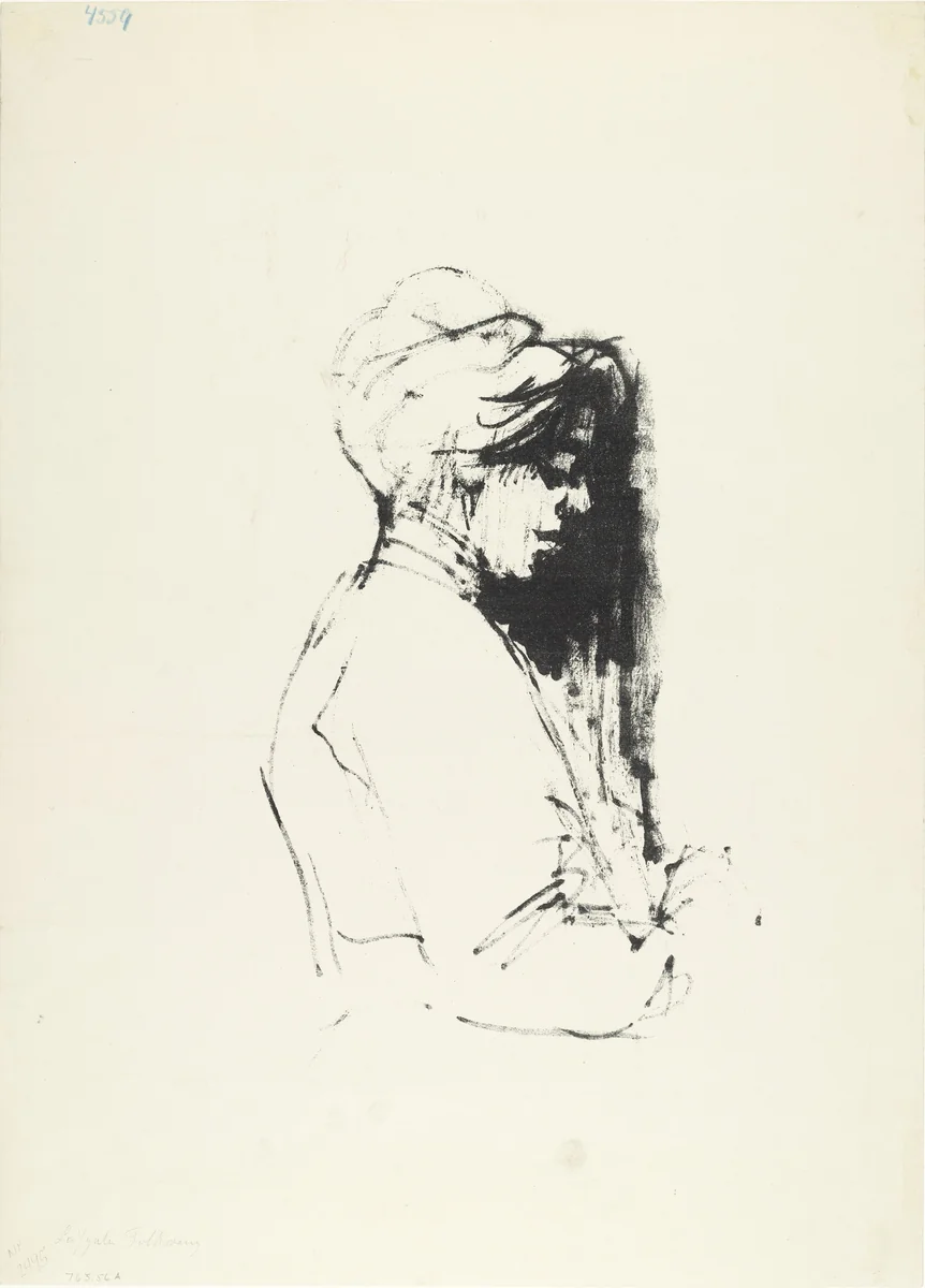 Alice (recto); Nude with Thick Hair (Akt mit starkem Haar) by Emil Nolde, print, 1907