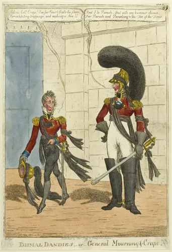 Dismal Dandies, or General Mourning & Crape by Charles Williams, print, 1815-1820