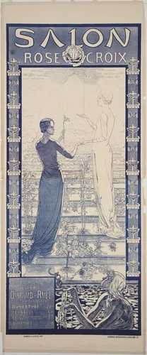 Poster for the First Salon de la Rose+Croix by Carlos Schwabe, design, 1892