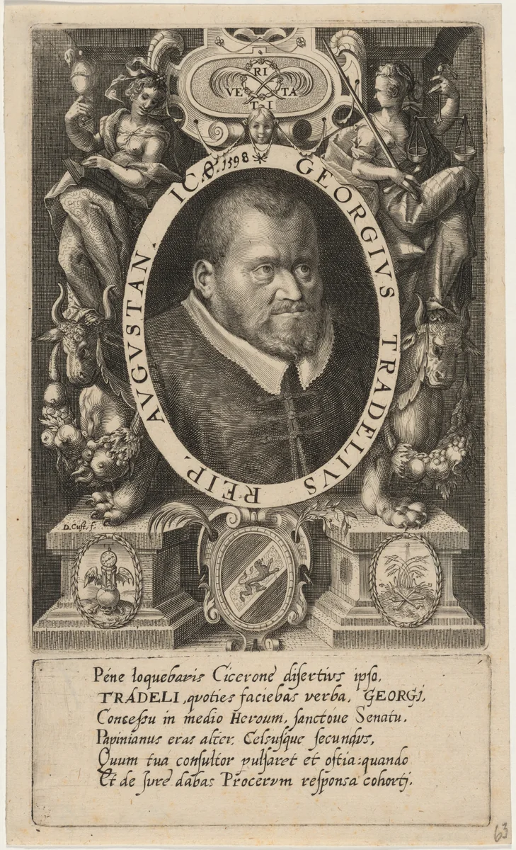 Georg Tradel by Dominicus Custos; Christoph Mang, print, 1605