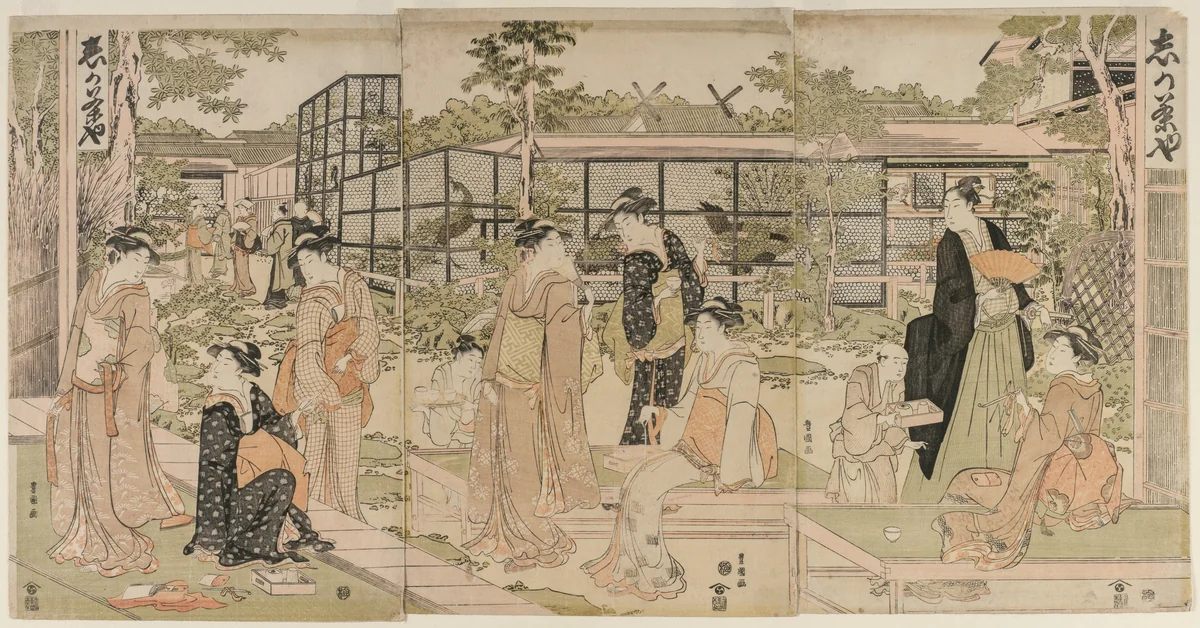 The Shika Teahouse by Utagawa Toyokuni, print, 1790-1794