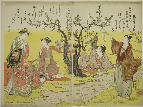 A Winding Stream Party (Kyokusui no en) by Kubo Shunman (窪俊満), print