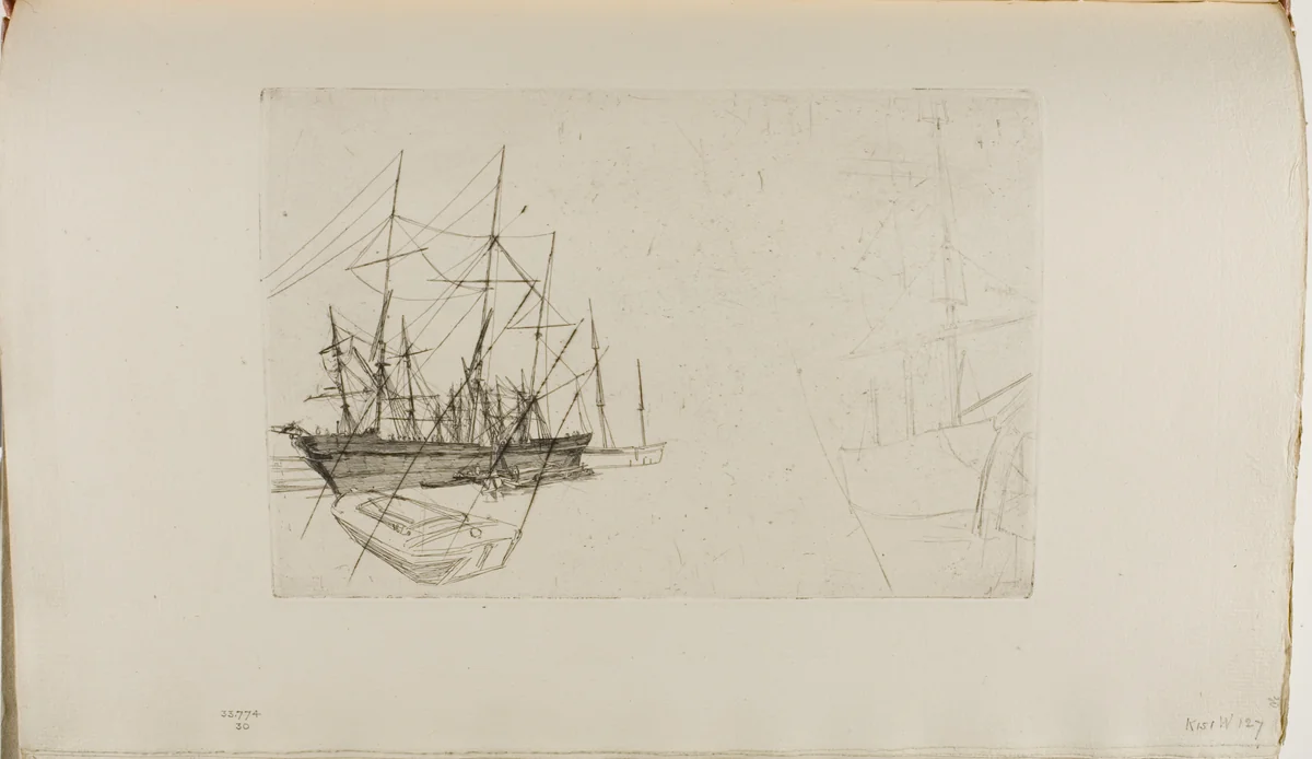 A Sketch of Shipping by James McNeill Whistler, print, 1859