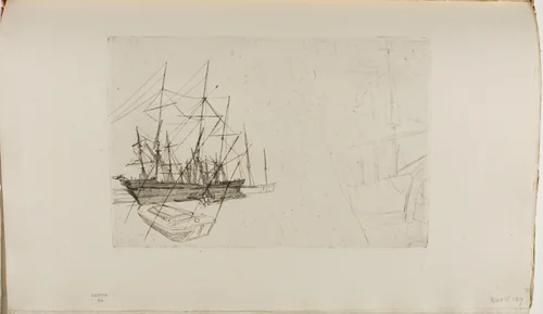 A Sketch of Shipping by James McNeill Whistler, print, 1859