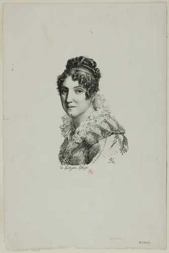 Portrait of Mme. Laurent by Jean-Antoine Laurent, print, 1815-1825