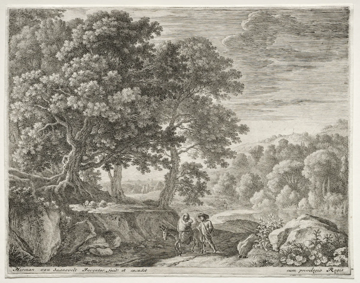 The Flight into Egypt by Herman van Swanevelt, print, 1652-1654