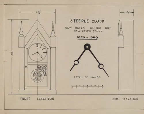Steeple Clock by American 20th Century, index of american design, 1935-1942
