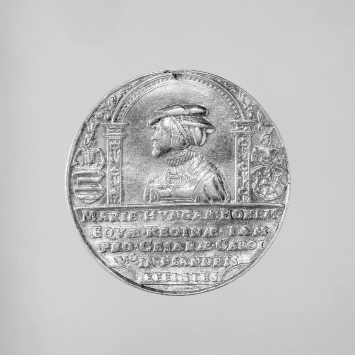 Mary of Austria (born 1505, Queen of Hungary and Bohemia 1522, Governess of the Netherlands 1530–56) by Christoph Fueszl, metalwork, 1530-1599