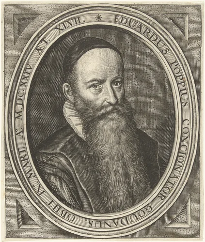 Portret van predikant Eduard Poppius by anonymous, print, 1624