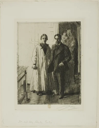 Mr. and Mrs. Atherton Curtis by Anders Zorn, print, 1906